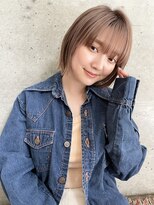 ファム(FAM)&nbsp;ボブ　バイカラー　ピンクベージュ　ケアブリーチ　代官山