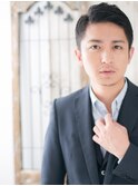 爽やか七三オールバックツーブロックショートQ