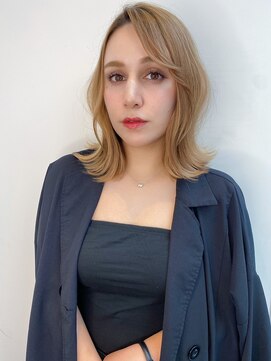 ノク(nok) ミディアムレイヤー_グレーベージュレイヤーロング