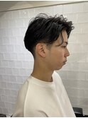 波巻き束感ショートツーブロックマッシュアップバングコンマヘア