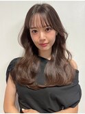 シースルーバング　くびれヘア　韓国ヘア　ナチュラルブラウン3