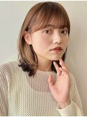 レイヤーカット/こなれミディ/顔まわりカット/ベージュカラー