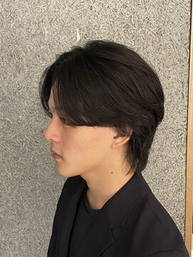 ニアウ 伊勢崎連取店(Niau) メンズボブセンターパートウルフニュアンスパーマ