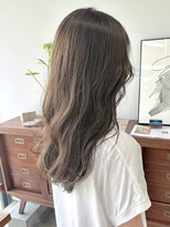 ヘアー アイス 御器所本店(HAIR ICI) ブリーチなしワンカラーオリーブベージュ透明感カラー秋カラー