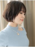 □グレージュアッシュひし形ショートボブ406越谷30代40代50代