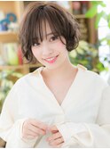 大人かわいいくせ毛風小顔前下がりウルフボブc720代30代40代
