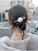 リボン×パールの後ろ姿