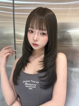 ルームバイシー 新宿(Loom. by Sea) □ 伸ばしかけヘア×ブリーチなしカラー ［髪質改善］