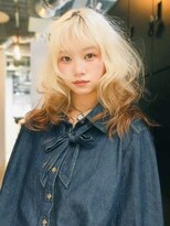 アルバム 池袋(ALBUM)&nbsp;前髪カットブロンドダブルカラーロング_F31626