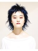 ネイビー×ショートウルフ