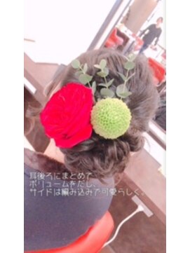 ウェイク ヘアー メイク(wake hair make) 大人可愛い☆キレイめ成人式アップスタイル＊