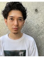 メーヴェ(Mowen) 南堀江　mowen メンズ　ショート　アップバング　ミックスパーマ