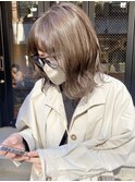 【中澤彩乃】ダブルカラーオリーブベージュ前髪顔まわりレイヤー