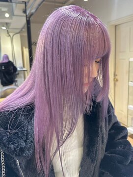 ベレーザ 渋谷(BELEZA) 6623ラベンダーパープルハイトーンカラーオンブレレイヤーロング