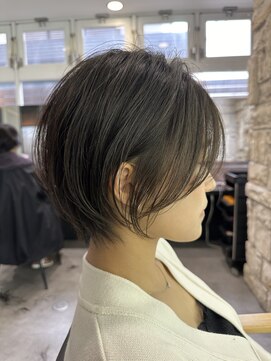 ビューエヒメ(VIEW EHIME) 小顔カットショートボブ大人可愛いアッシュオリーブ20代30代40代