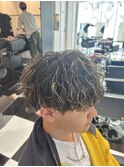 メンズパーマツイスパ波巻きスパイラルマッシュセンターパート