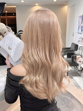 エアー 青山(AIR) ピンクベージュハイトーンカラーブリーチカラー