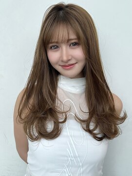 ロンドイディールバンダイ 新潟万代(Lond ideal) ローレイヤー×ブリーチなしベージュカラー