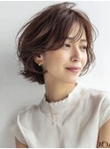 大人ショートレイヤー白髪ぼかし脱白髪染め40代50代60代原宿