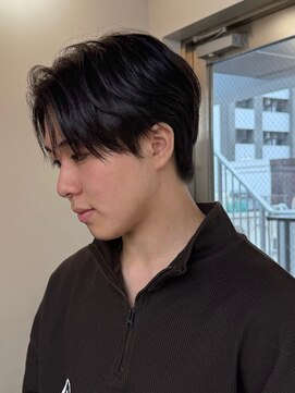 ガーデンタチカワネクスト(garden tachikawa next) 大人男子ナチュラルセンターパートウルフ毛流れカット20代30代