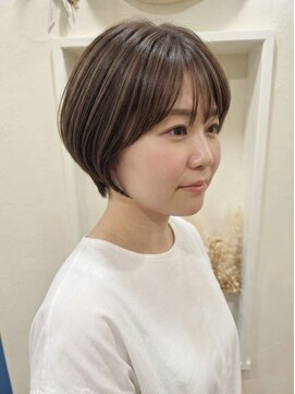 ヘアーサロンブランコ(hair salon blanco) 大人可愛い丸みショートボブ×透明感アッシュブラウン