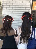 お揃いヘアー