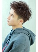 ジェットモヒカン　メンズ短髪人気ヘア　2ブロックアップバング