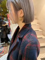 フロート 小阪店(float) グレーカラー_マロンベージュ Aラインボブ かきあげ