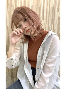 ブゾン(buZon) 【buZonブゾン】ゆるウェーブ×コーラルピンク