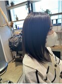 ブルーグレージュ仕事でも大丈夫髪質改善韓国伸ばしかけスタイル