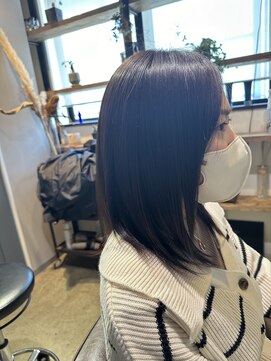 ワ ヘアー(wa-hair) ブルーグレージュ仕事でも大丈夫髪質改善韓国伸ばしかけスタイル