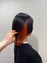 アジールヘア 池袋東口店(agir hair) ブリーチ2回高発色インナーオレンジカラーエアリーロング