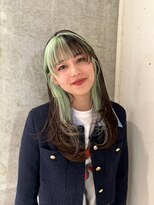 モニカ(MONIQA) 【ブラック×グリーン】ブリーチデザインカラー