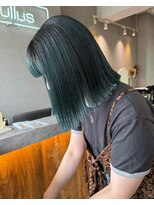 ヌル ヘア デザイン(nullus hair desigh)&nbsp;ニュアンスカラー/切りっぱなしミディアム/グリーンアッシュ