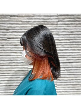 ビスイル 秋葉原店(Vis ill) インナーカラー艶髪ネイビーグレーアッシュブラック大人美人