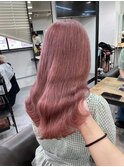 10083秋色ピンクヘアーラベンダーパープル透明感レイヤーパーマ