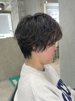 ラック(LUCK)&nbsp;ニュアンスパーマショート/船橋/くすみベージュ/細めハイライト