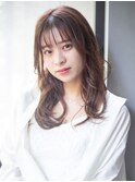 ロング美髪顔周りレイヤー韓国ヘアおくれ毛_F0600