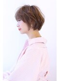 ミルクティーブラウン小顔ショート