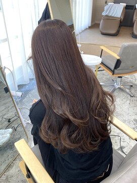 ユニカ 宇都宮(yunica) 縮毛矯正/くびれヘア/アプリコットオレンジ/ハイライトカラー