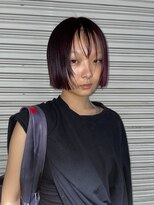 ビファインクーアヴェダ(Be fine coo AVEDA)&nbsp;ワインレッド　パツッとボブ　学割U25/