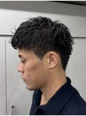 刈り上げアップバングスパイキーショートパーマスパイラルパーマ