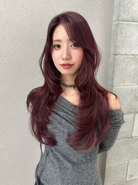 シーク 天神(SEEK) 松尾菫菜/レイヤーカット/ボルドーカラー/韓国ヘア