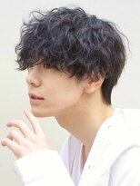 アズ ワン(AS ONE)&nbsp;波巻きパーマツイストスパイラルパーマツーブロックメンズ黒髪