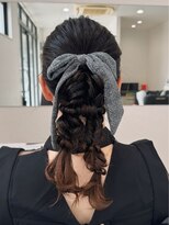 ビューティーサロン クロス(CROSS)&nbsp;編みおろし/お呼ばれヘア／ツインアレンジ/パーティーヘア