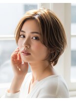 ラディシュ さがみ野(RADISH) 透明感髪質改善カラー◎40代50代大人ショートボブ×前髪あり
