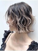 ライトアッシュバレイヤージュ_セミウェットウェーブ_ba305512