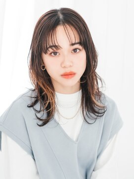 リトル 池袋(little) インナーカラーが可愛い　外ハネミディスタイル