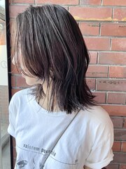 （stylist 曽我）長めバングと透け感アッシュのロブ