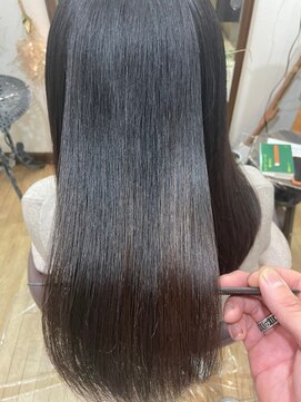 美容室 メザミー MESAMIES 髪質改善うる艶ナチュラル黒髪暗髪ストレートロング